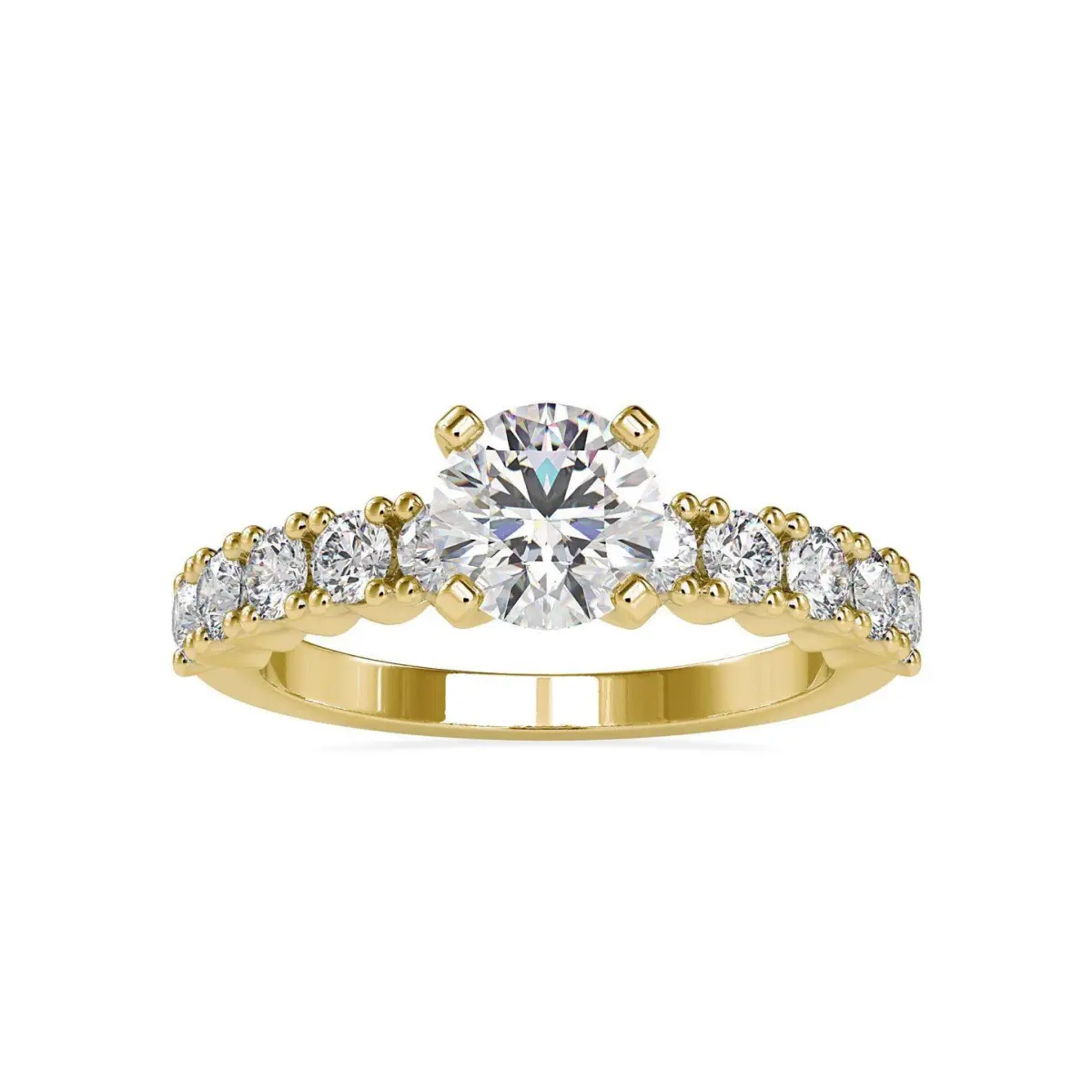 Custom Made Tiara Solitaire Engagement Moissanite Ring by Solitairz Affair