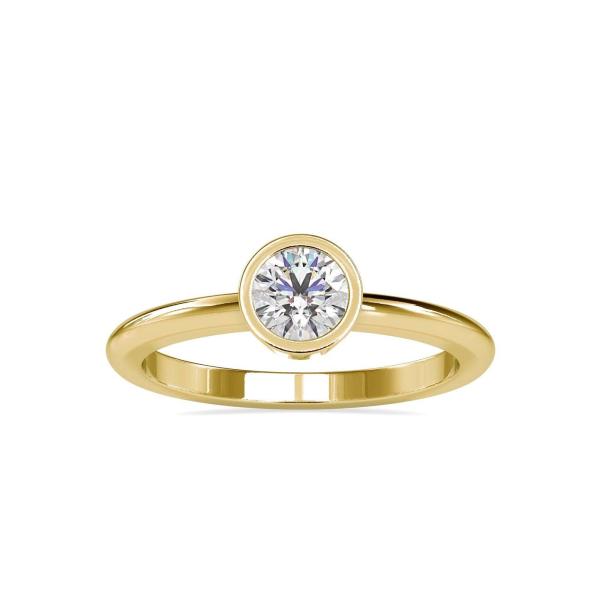 Custom Made Bezel Solitaire Engagement Moissanite Ring by Solitairz Affair