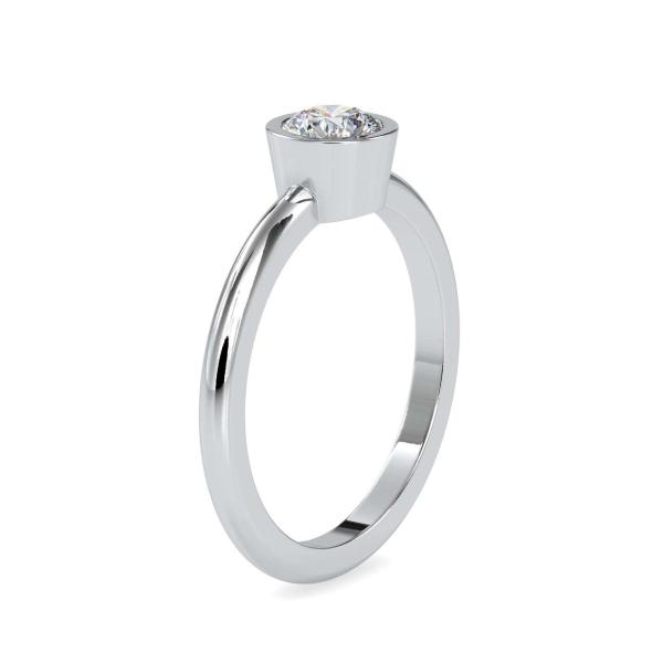 Custom Made Bezel Solitaire Engagement Moissanite Ring by Solitairz Affair