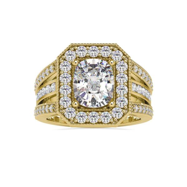 Custom Made Noble Halo Moissanite Ring by Solitairz Affair