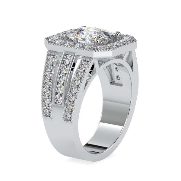 Custom Made Noble Halo Moissanite Ring by Solitairz Affair