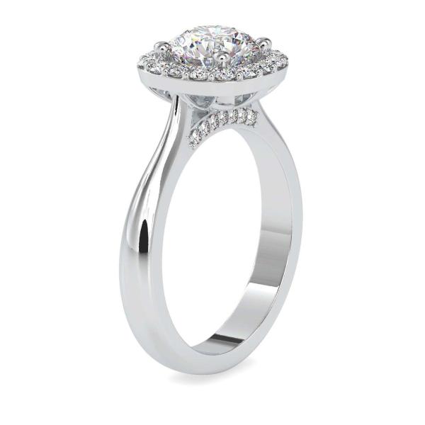 Custom Made Eyeblink Halo Engagement Moissanite Ring by Solitairz Affair