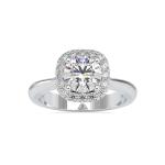 Custom Made Eyeblink Halo Engagement Moissanite Ring by Solitairz Affair