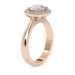 Custom Made Eyeblink Halo Engagement Moissanite Ring by Solitairz Affair