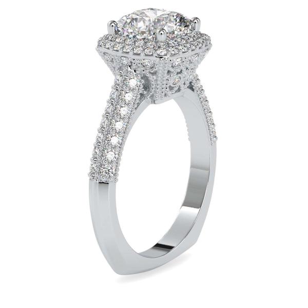 Custom Made Marisa Halo Engagement Moissanite Ring by Solitairz Affair