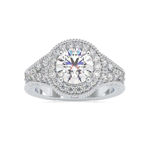 Custom Made Queen Halo Moissanite Ring by Solitairz Affair