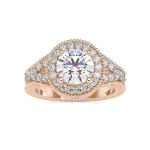 Custom Made Queen Halo Moissanite Ring by Solitairz Affair