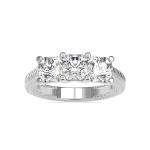 Custom Made Triplicate Three Stone Moissanite Ring by Solitairz Affair