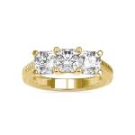 Custom Made Triplicate Three Stone Moissanite Ring by Solitairz Affair