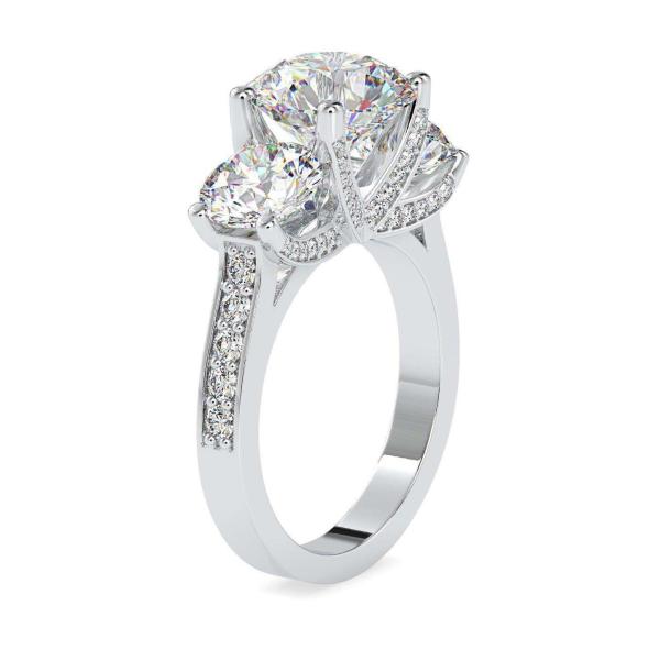 Custom Made Elizabeth Three Stone Moissanite Ring by Solitairz Affair