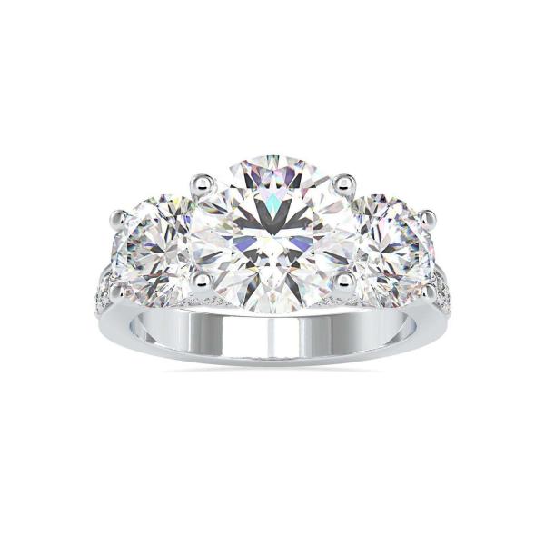 Custom Made Elizabeth Three Stone Moissanite Ring by Solitairz Affair