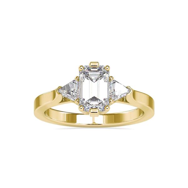 Custom Made Peach Three Stone Moissanite Ring by Solitairz Affair