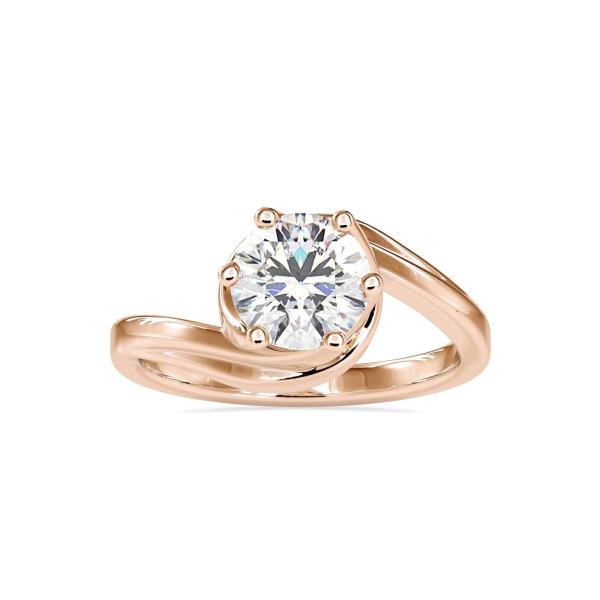 Custom Made Wave Solitaire Engagement Moissanite Ring by Solitairz Affair