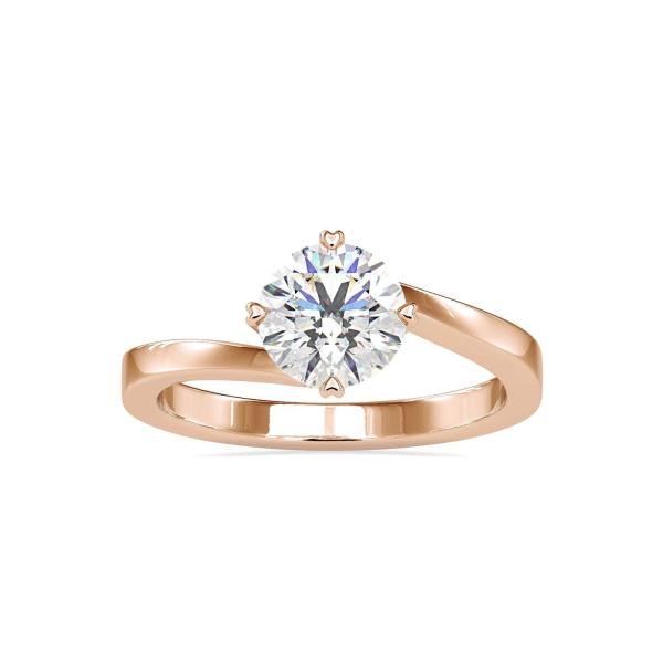 Custom Made Swirl Solitaire Engagement Moissanite Ring by Solitairz Affair