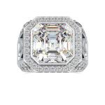 Custom Made Avert Halo Moissanite Ring by Solitairz Affair