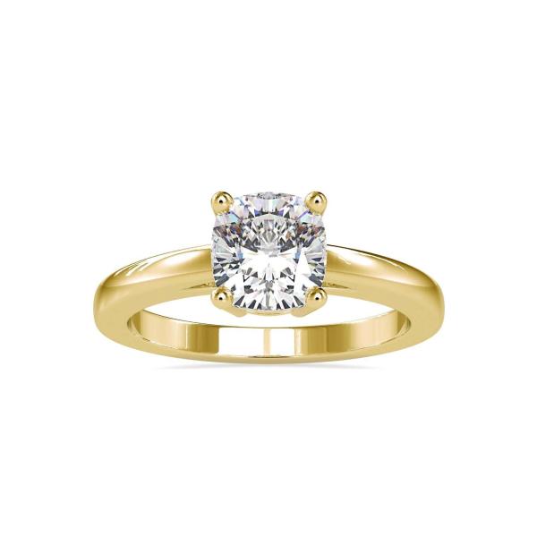 Custom Made Cushion Cut Solitaire Engagement Moissanite Ring by Solitairz Affair