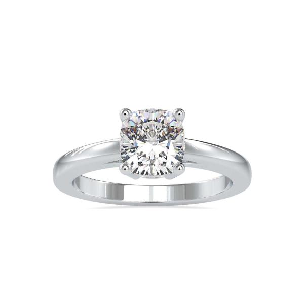 Custom Made Cushion Cut Solitaire Engagement Moissanite Ring by Solitairz Affair