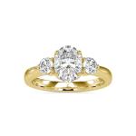 Custom Made Iris Three Stone Moissanite Ring by Solitairz Affair