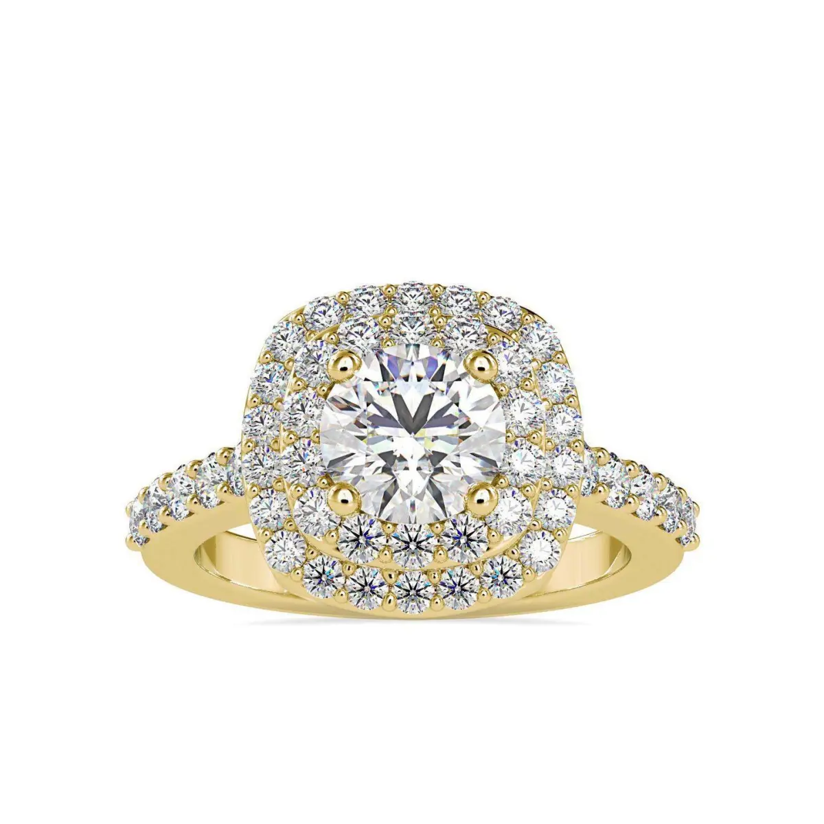 Custom Made Dual Halo Moissanite Ring by Solitairz Affair