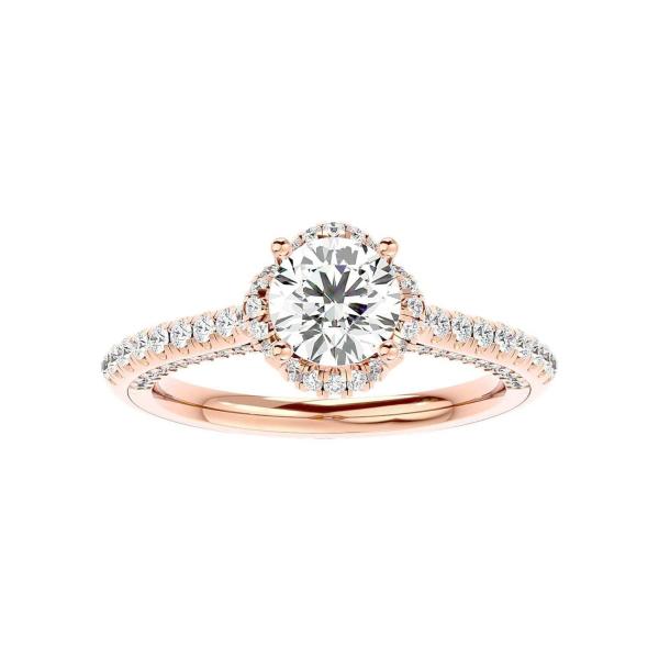 Custom Made Triumph Halo Moissanite Ring by Solitairz Affair