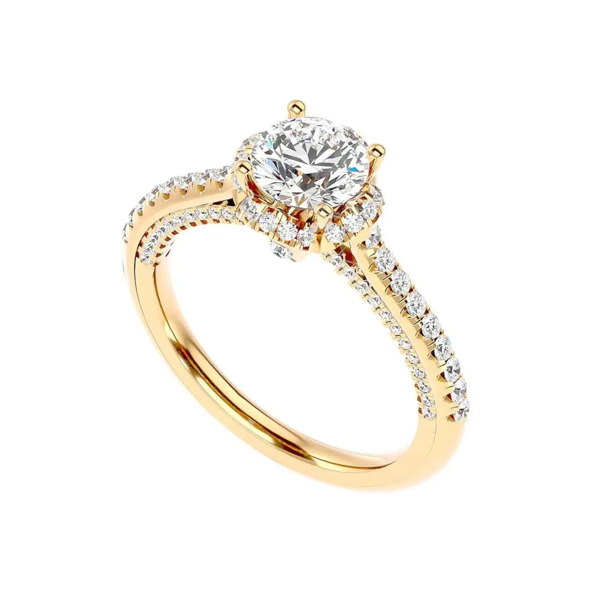 Custom Made Triumph Halo Moissanite Ring by Solitairz Affair