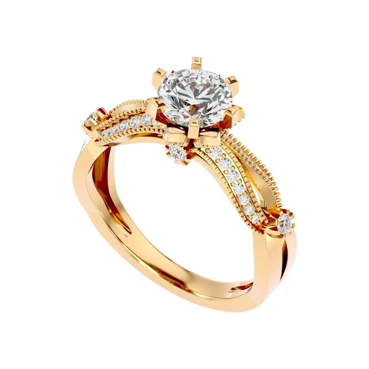 Custom Made Ruban Moissanite Ring by Solitairz Affair