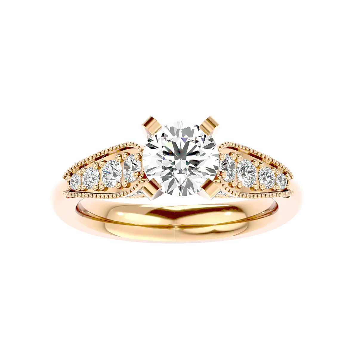 Custom Made Liaz 55 Pointer Solitaire Engagement Moissanite Ring by Solitairz Affair