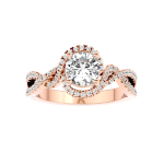 Custom Made Twirl Halo Moissanite Ring by Solitairz Affair