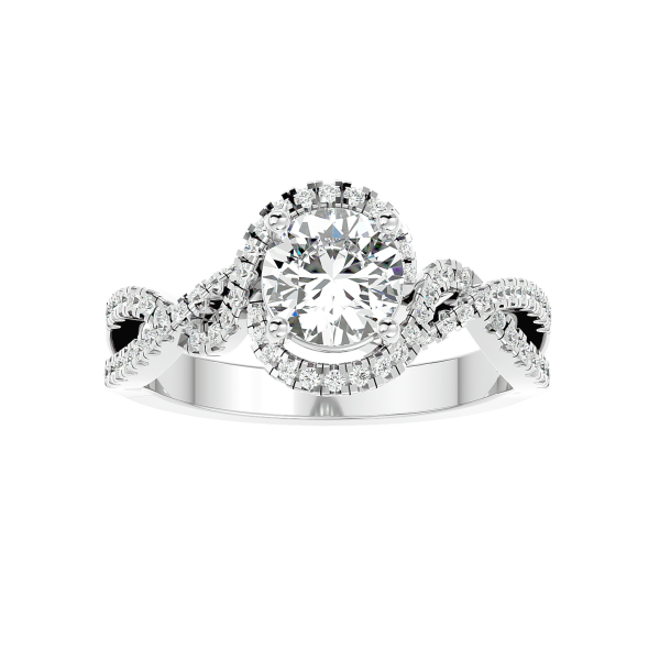 Custom Made Twirl Halo Moissanite Ring by Solitairz Affair