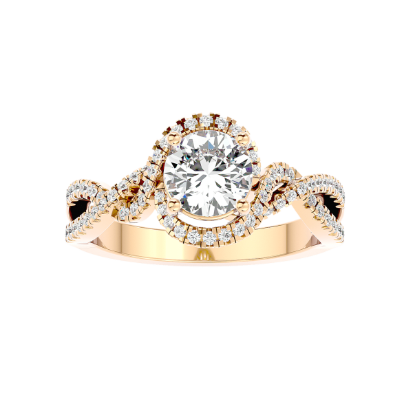 Custom Made Twirl Halo Moissanite Ring by Solitairz Affair