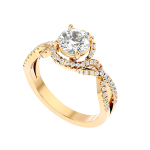 Custom Made Twirl Halo Moissanite Ring by Solitairz Affair