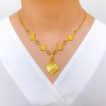 Contemporary Geometric CZ Necklace Set