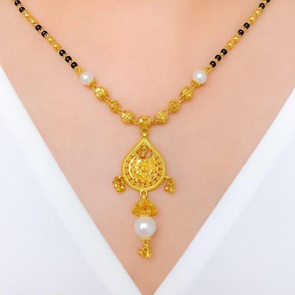 Sleek Pearl Drop Long Mangalsutra