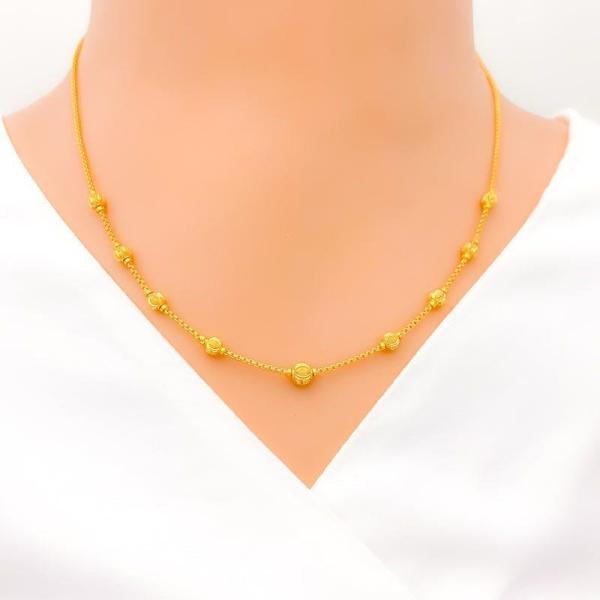 Sleek Gold Orb Chain 17"