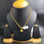 22 Karat Gold Pendant Set With Earrings in Elegant Design