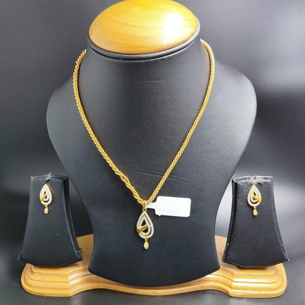 22 Karat Gold Adoreable Pendant Set With Earrings