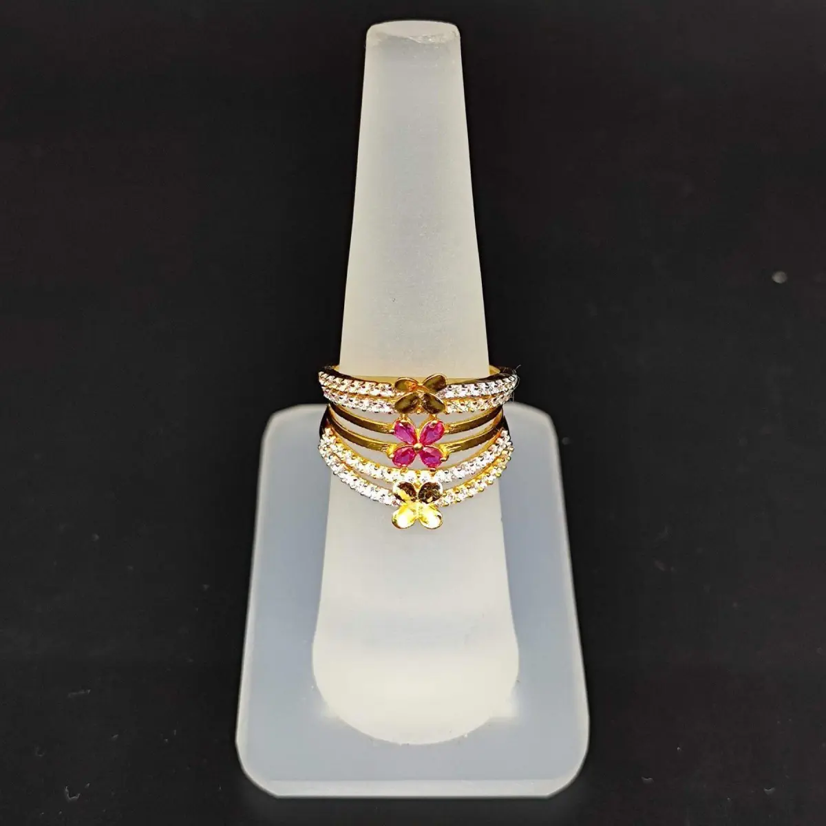 22 Karat Yellow Gold Colored Floral Grace Ring