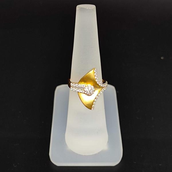 22 Karat Yellow Gold Leaf Statement Ring