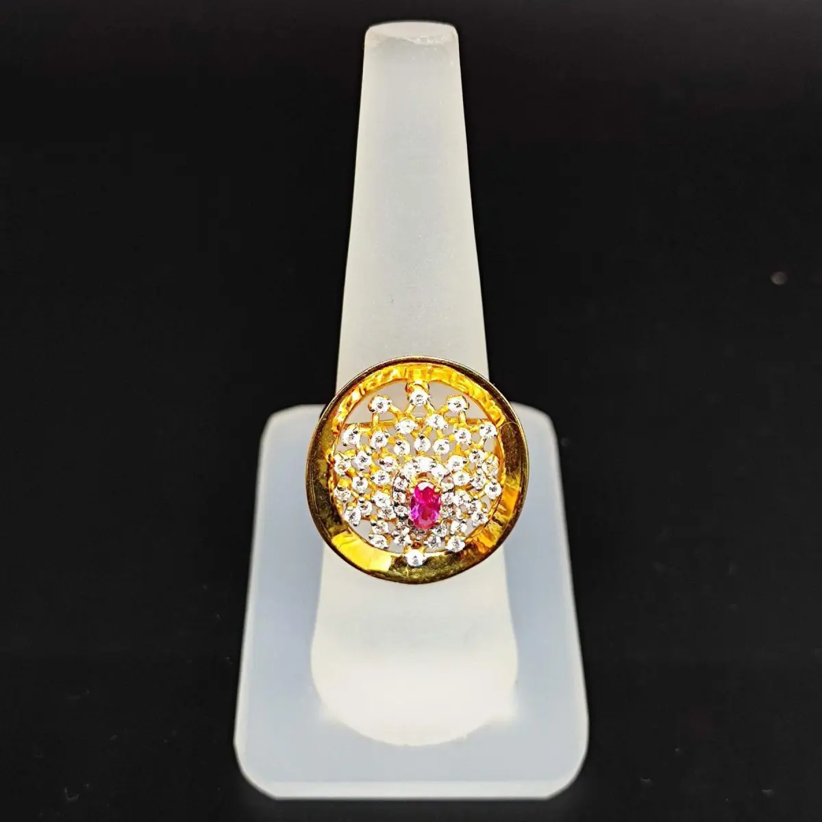 22 Karat Yellow Gold Magnificent Colored Stone Ring