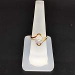 22 Karat Yellow Gold Light Weight Ladies Ring with Zerkons