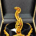 916 Hallmarked Pure Gold Ladies Kangan in 26gm with Fancy Design