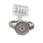 925 Sterling Silver ring in Pink Evil-Eye Design