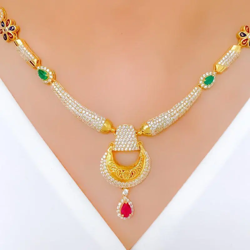 Classic Elegant Chand Drop CZ Set