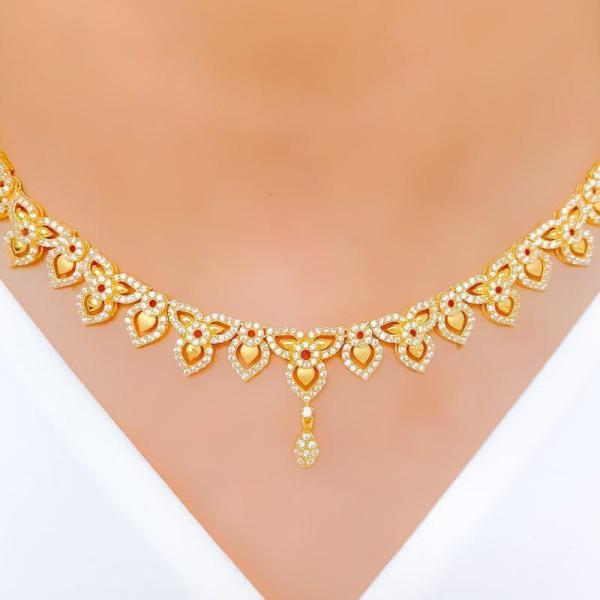 Graceful Interlinked Satin Finish CZ Set