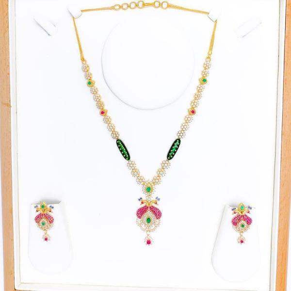 Vibrant Peacock Adorned CZ Set