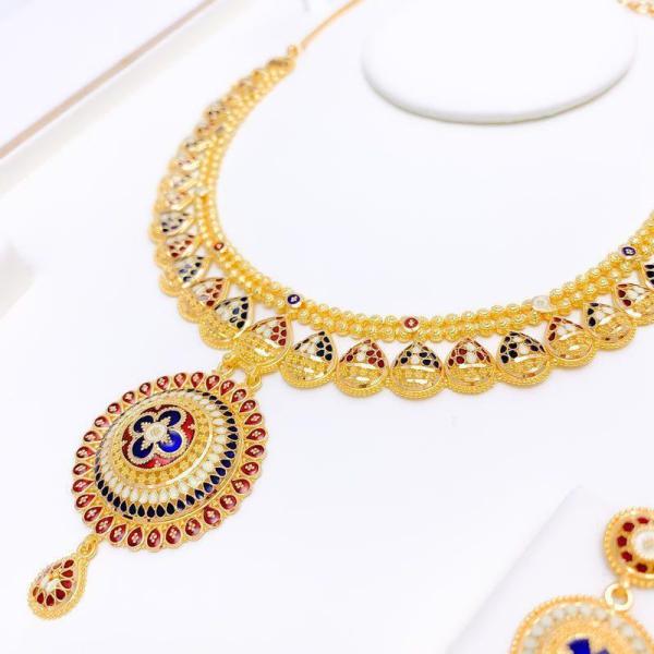 Royal Meenakari Tear Drop Set