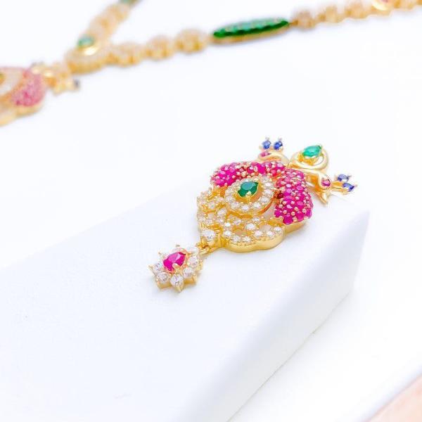 Vibrant Peacock Adorned CZ Set