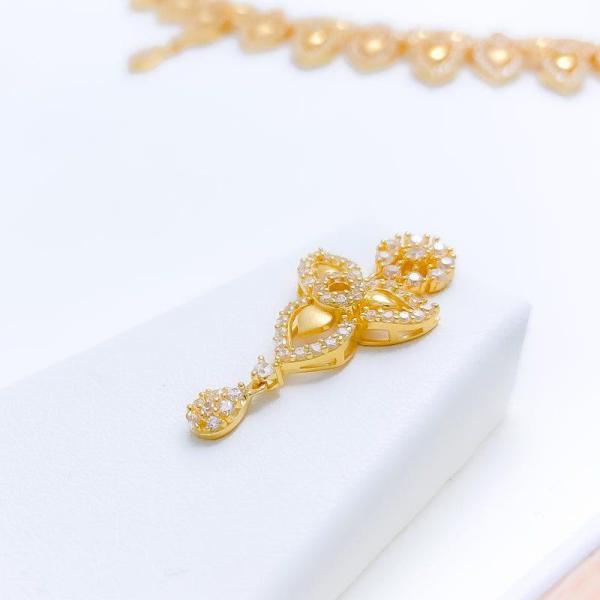 Graceful Interlinked Satin Finish CZ Set