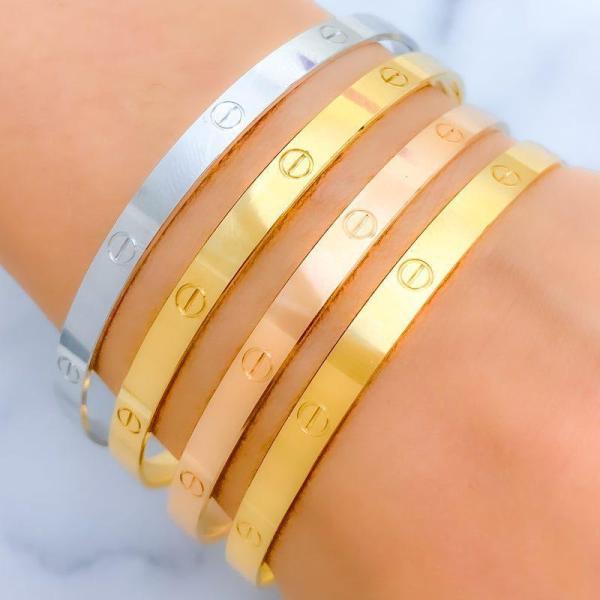 Contemporary Prismatic Bangle Set