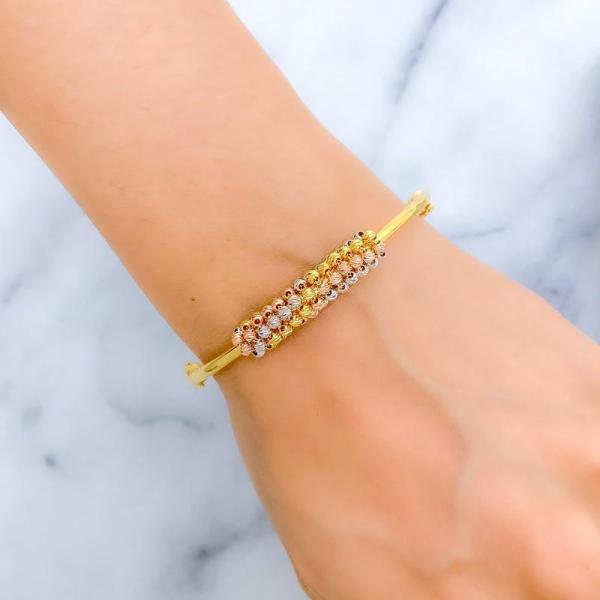 Chic ThreeTone Bangle Bracelet